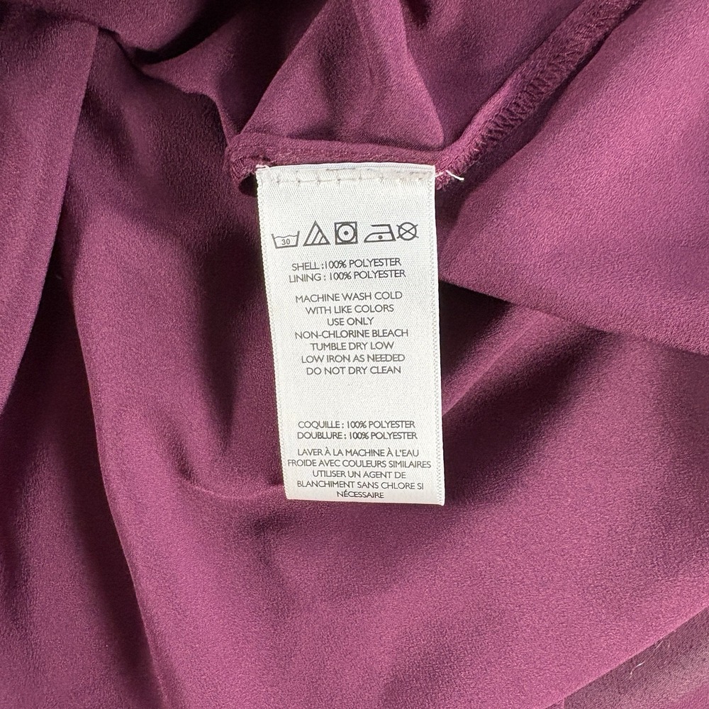 Kimchi Blue Fit & Flare Mini Dress Medium Plum Smocked Bodice Keyhole Back Sheer - Picture 4 of 10